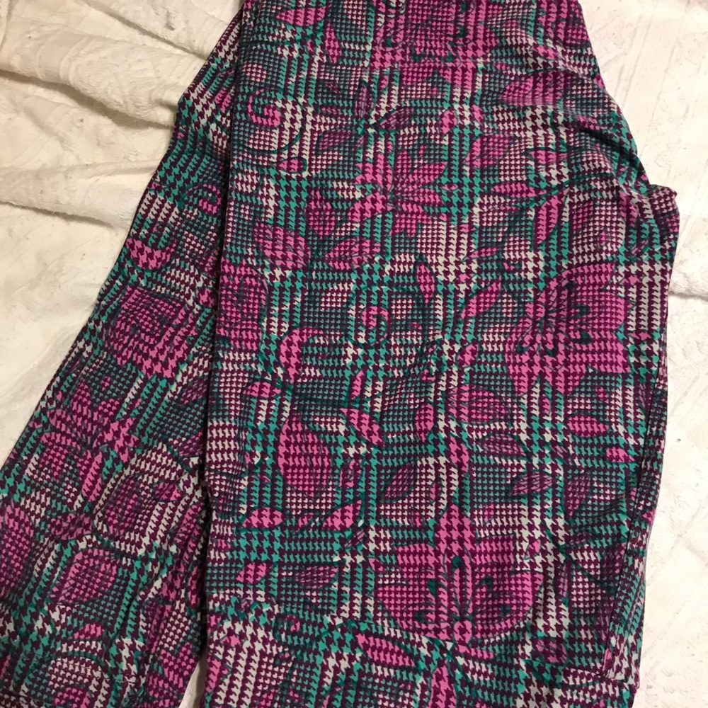 Lularoe TC Leggings Pink and Teal.  BNWT